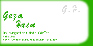 geza hain business card